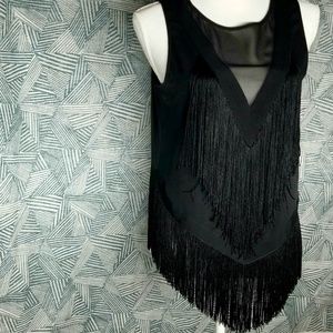 1. STATE Fringe Black Top Sz M